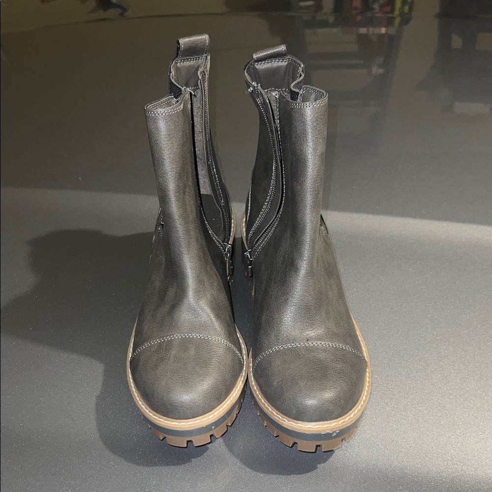 Black Leather Ankle Boots